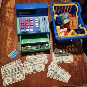 Lakeshore Learning Cash Register & Basket of Playfood